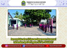 Pamong Kalurahan Giripurwo Kapanewon Purwosari Laksanakan Apel Peringatan HUT ke-14 UUK DIY